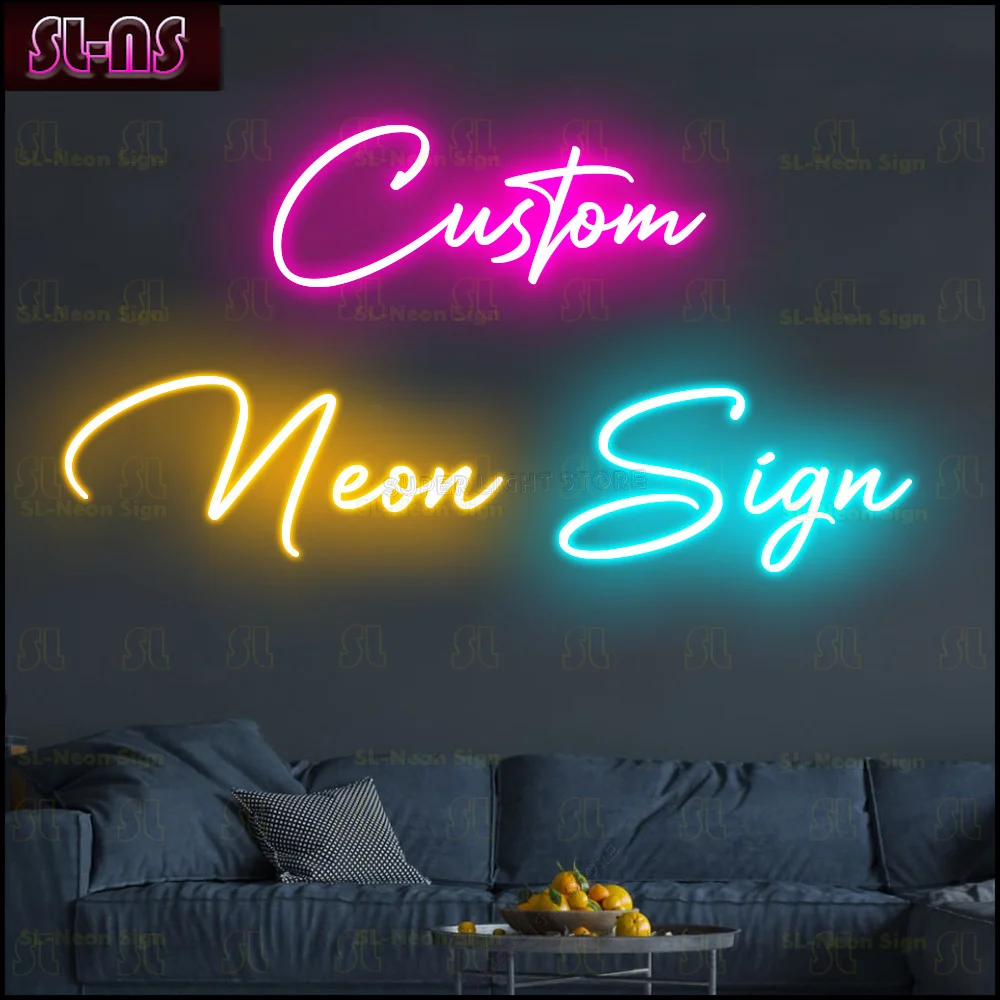 Large Custom Big Logo Neon Sign Led Light Personalised Custom Neon Sign Business For Wedding Happy Birthday Party Wall Decor