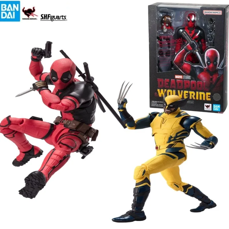 

【In Stock】Bandai Original Box S.H.Figuarts Deadpool Wolverine Anime Action Figure Finished Model Kit Toy Gift