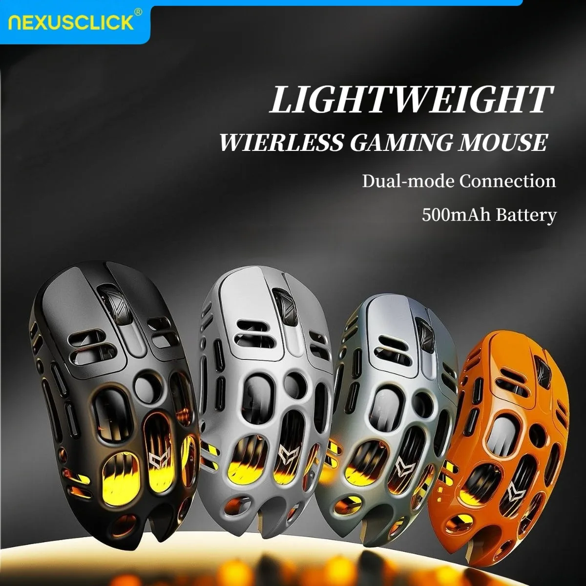 NexusClick New Lightweight Tri-Mode Wireless Gaming Mouse,Ergonomic RGB Mice Adjustable DPI Esports Mice for computer Mac Office