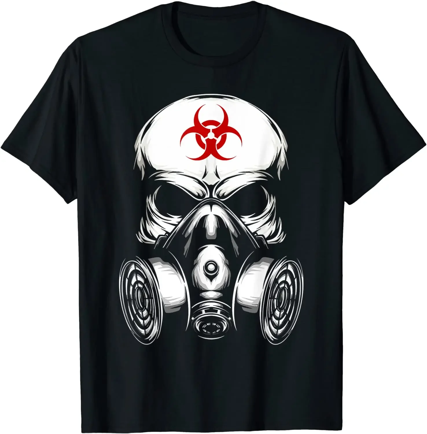 Biohazard Gas Mask Skull T-Shirt. Premium Cotton Short Sleeve O-Neck Mens T Shirt New S-3XL