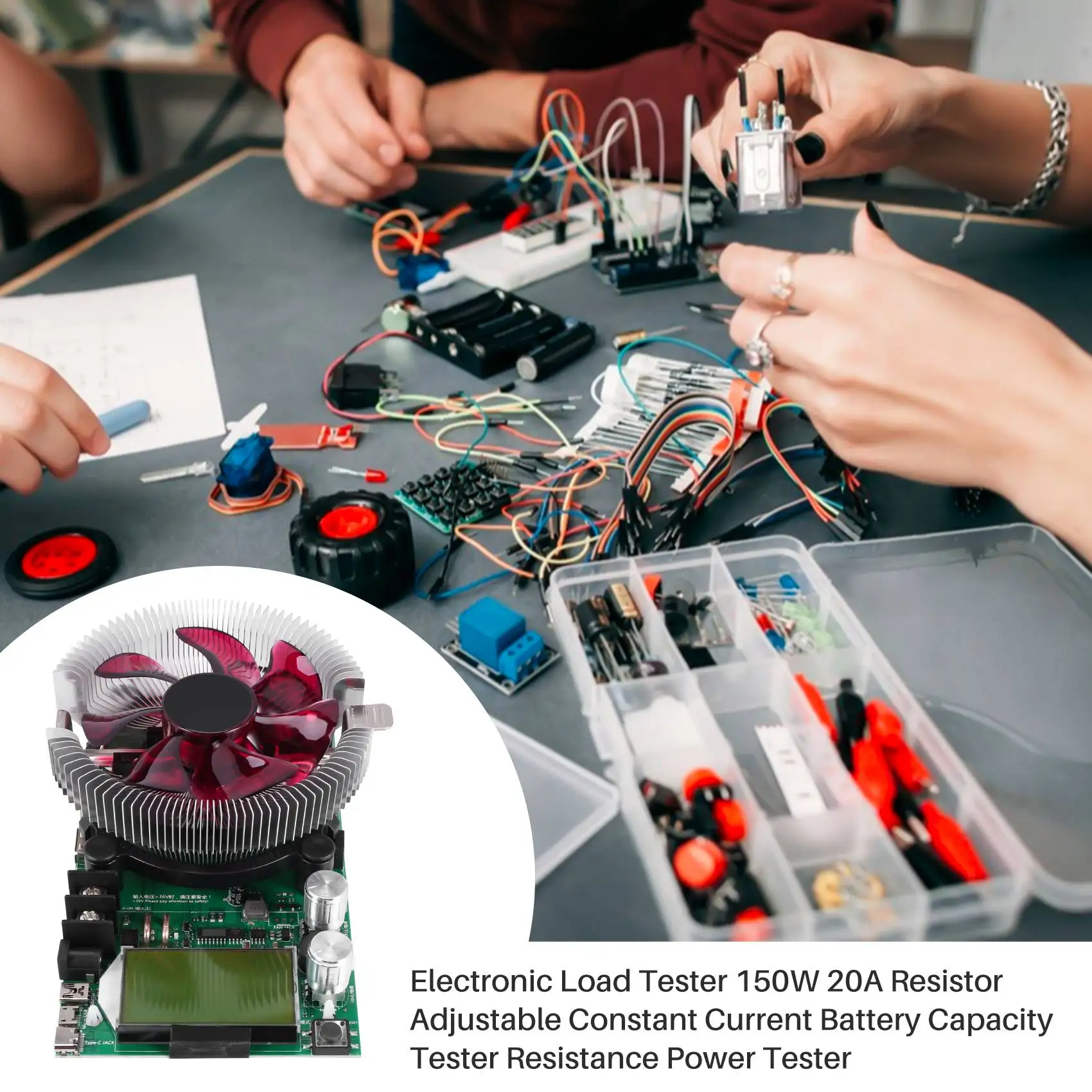 Electronic Load Tester 150W 20A Resistor Adjustable Constant Current Battery Capacity Tester Resistance Power Tester