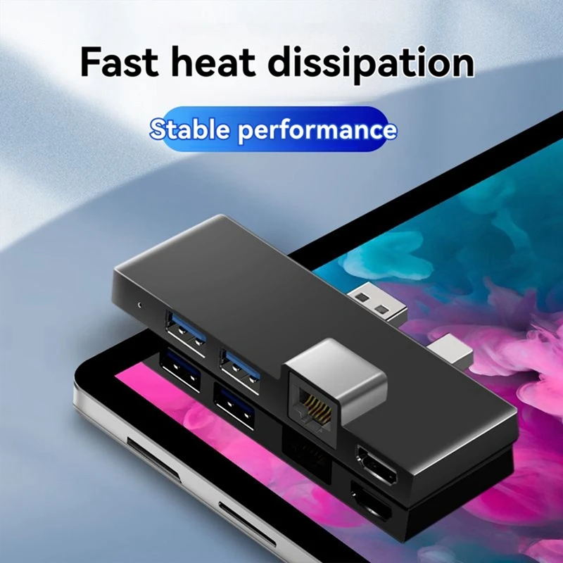 

For Pro 4/5/6 Docking Station -Compatible PC Screen Projection 100M Ethernet Port USB3.0 Adapter,B-ABVP