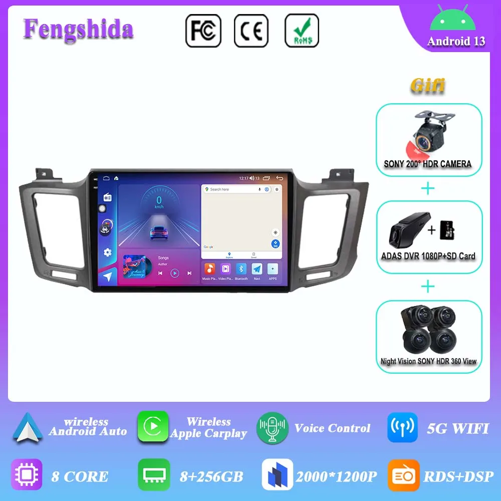 

Android 13 For Toyota RAV4 4 XA40 5 XA50 2012 - 2018 Car Dvd GPS Navigation Stereo Multimedia Player Head Unit 7862 CPU NO 2DIN