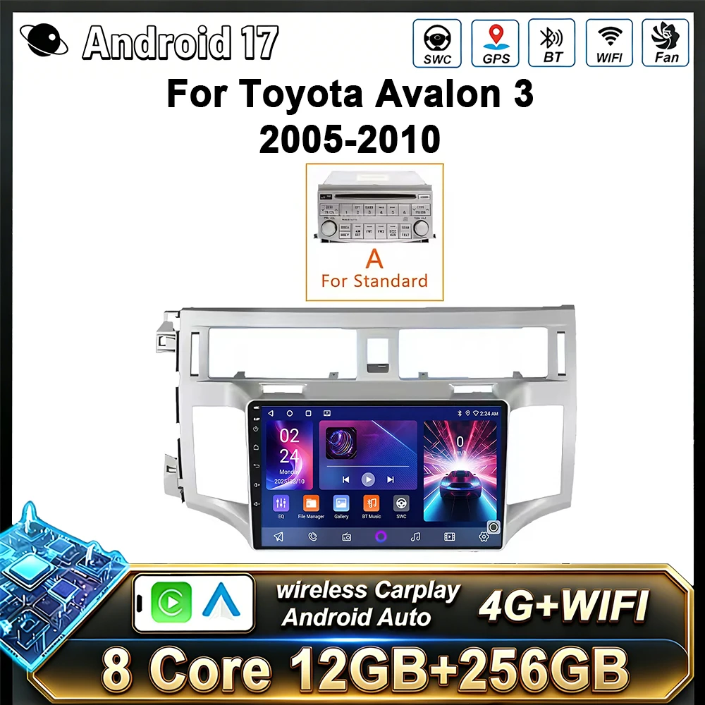 Radio para Auto Android 17 para Toyota Avalon 3 2005 2006 2007 - 2010, Reproductor Multimedia con Navegación, GPS, WiFi, 4G, DSP, Carplay