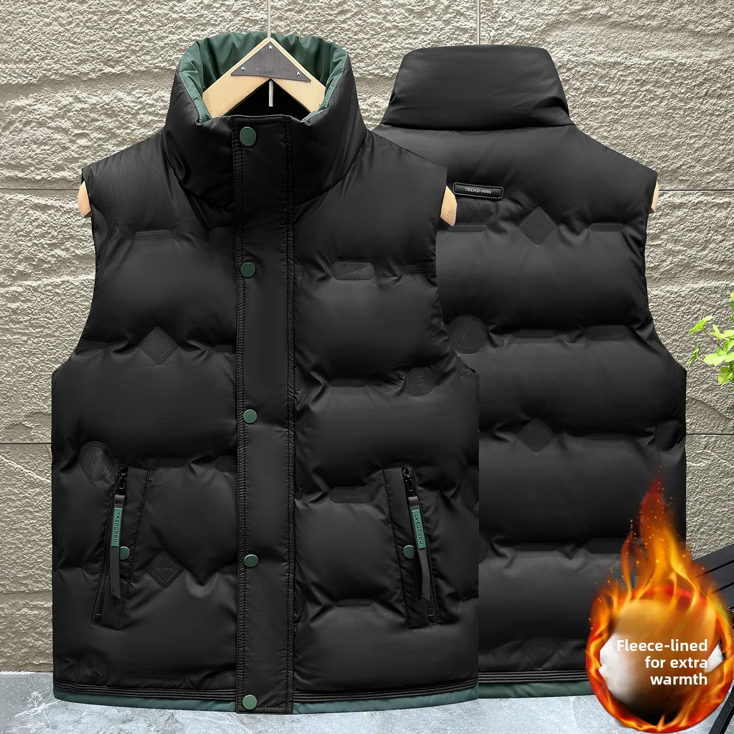 

2026 Fashionable jacket - New winter men's casual warm stand-up collar pullover high-end sleeveless blazer