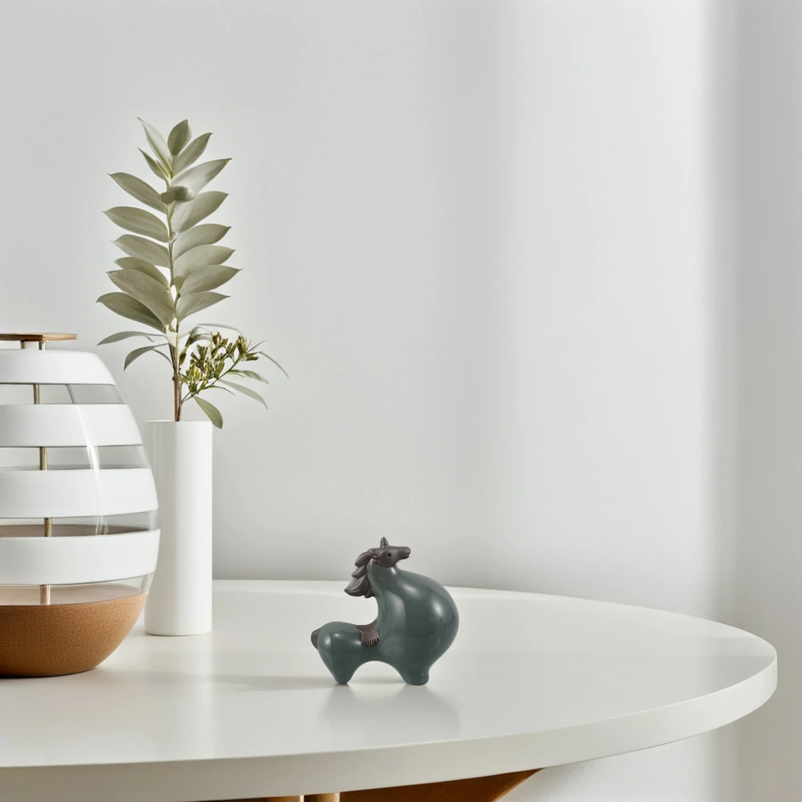 

Ceramic Chinese Horse Statue Traditional 2026 Feng Shui Lucky Zodiac Prosperity Desk Decor Home Office Ornament