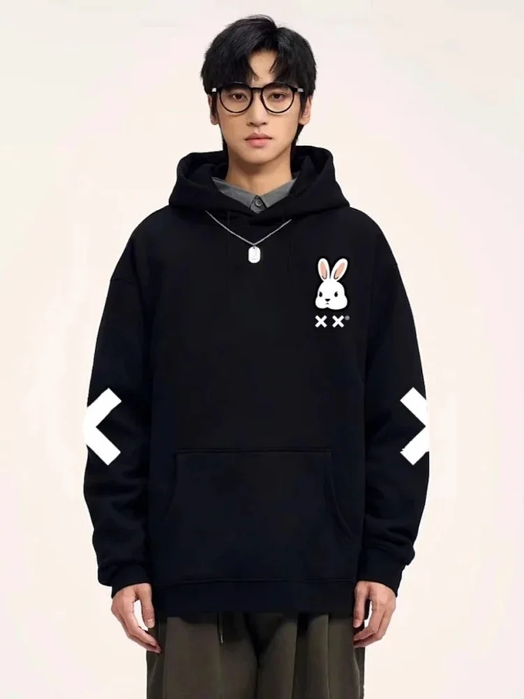 

Свободная теплая толстовка с капюшоном из чистого хлопка с принтом сакуры, молодежная повседневная модная утепленная модель