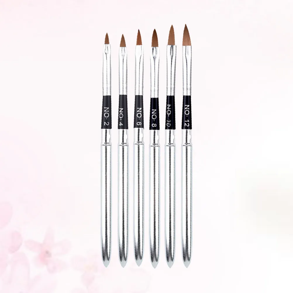 

6Pcs Crystal Nail Art Brushes Set Lightweight Stiff Synthetic Bristles Dotting Painting Drawing Polish Pen Nail Tools Acrylic