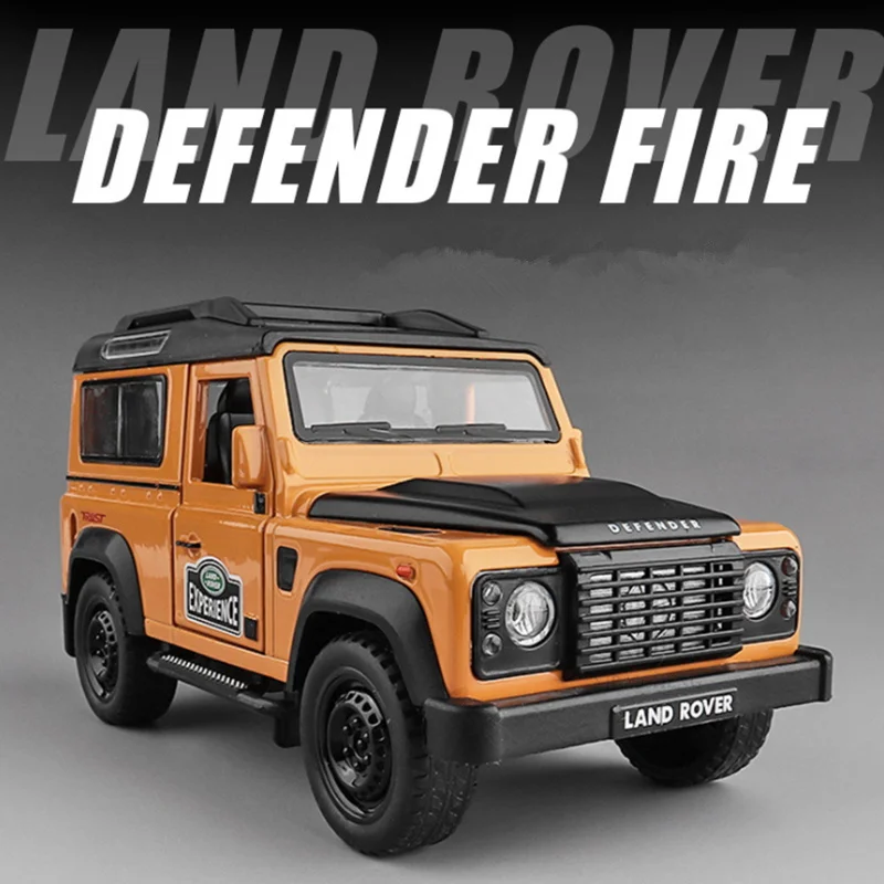 

1/32 Land Rover Defender Alloy Diecasts Toys Car Model Off-Road Vehicle Metal Toy SUV Model With Sound Light Childrens Best Gift