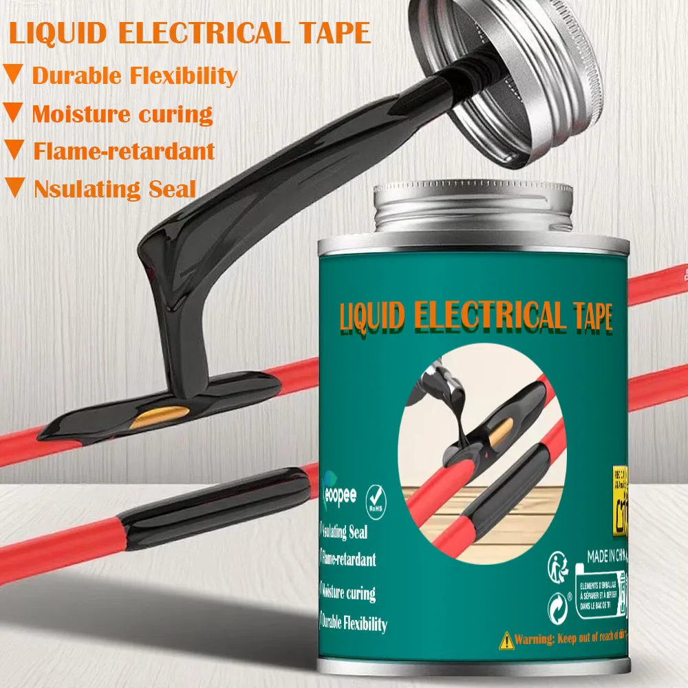 Waterproof Liquid Electrical Tape Insulation Paste Sealant for Fast Repair of Wires and Cables, UV Protection, Home Use Adhesive