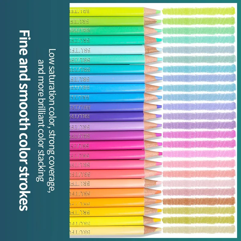 Imagem -04 - Brutfuner-makaron Lápis Colorido Desenhando em Madeira Pintura para Estudante Desenho de Artista Suprimentos de Arte 12 24 Cores