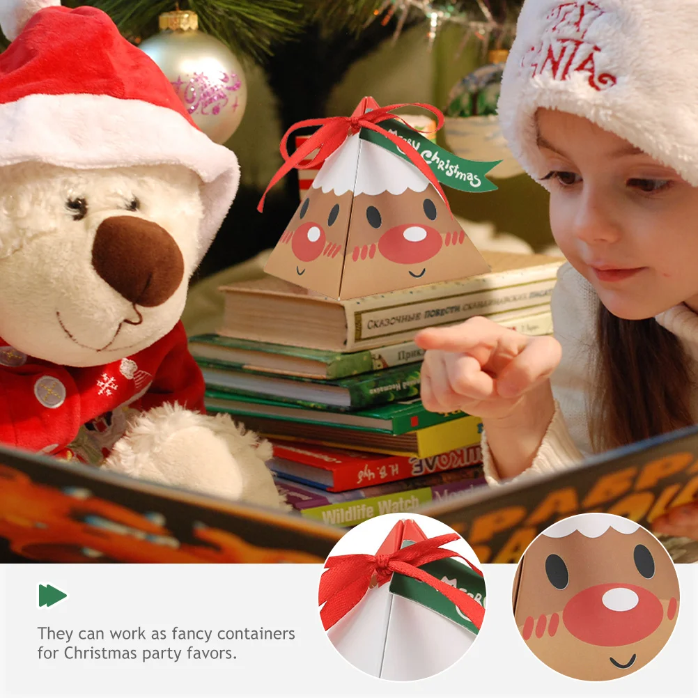 

50Pcs Christmas Gift Boxes Festive Shape Design for Baking Sweets Party Favors Snack Packaging Xmas Treat Boxes