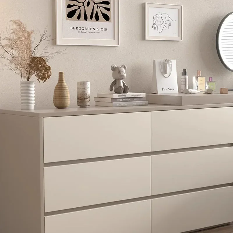 Storage Drawers Dresser Table Modern Minimal Beige Room Mirror Dressing Table Organizer Luxury Coiffeuse De Chambre Funiture