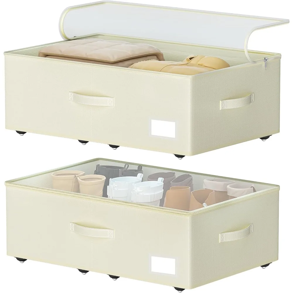 

Сборка не требуется. 10-дюймовые контейнеры для хранения под кроватью, большая вместимость, катящиеся контейнеры для хранения обуви под кроватью.