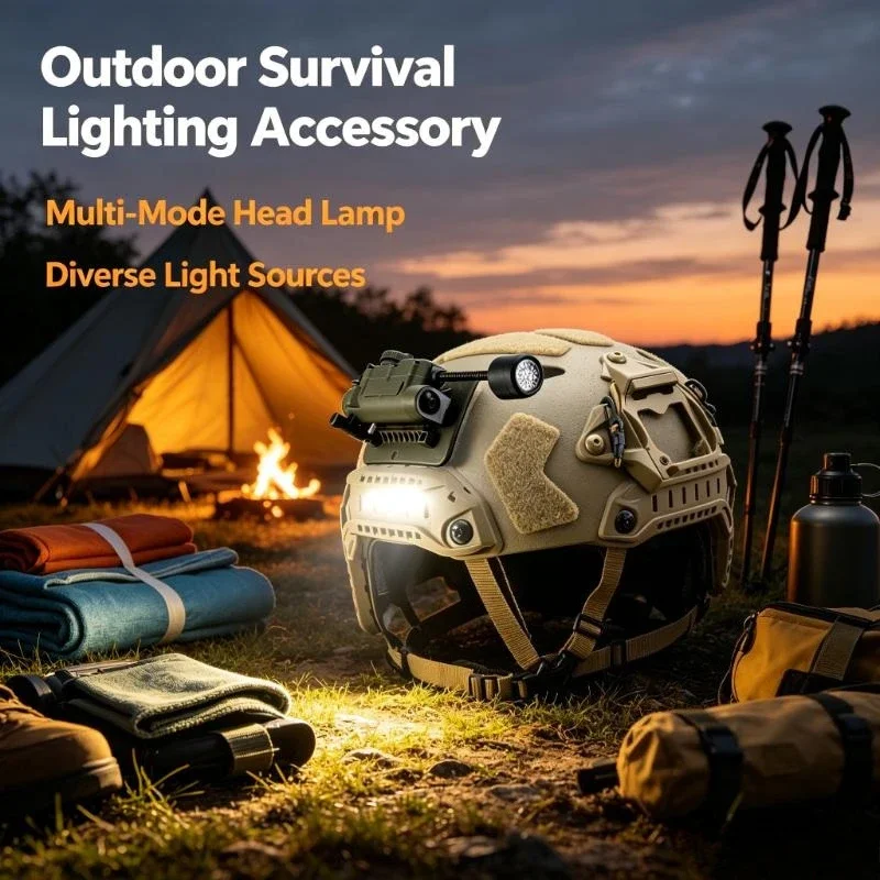 Portable Multi-Mode Head Lamp, Diverse Light Sources, Practical Outdoor Signal & Survival Lighting Accessory