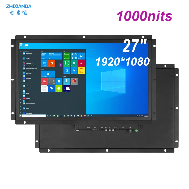 

Outdoor 1000nits 27 Inch 1920*1080 Industrial TouchScreen Monitor Open Frame/WallMount Capacitive LCD Display HDMI/VGA for Kiosk