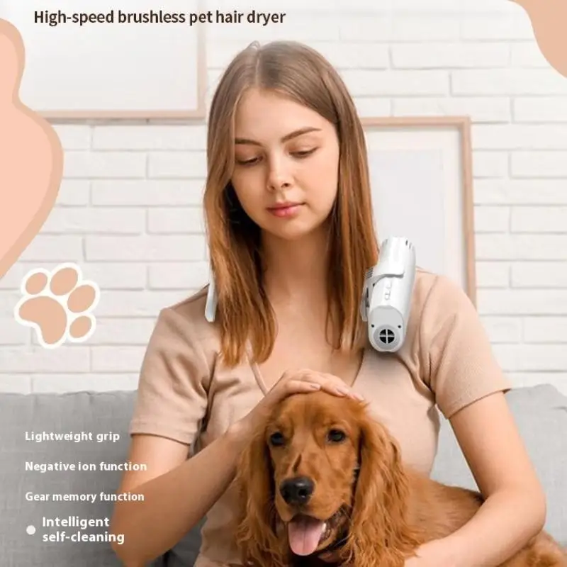 New Pet Grooming Hair Dryer High-Power Energy-Saving Silent Neck Hanging Portable Pet Cats Dogs Beauty Dryer Pet Supplies