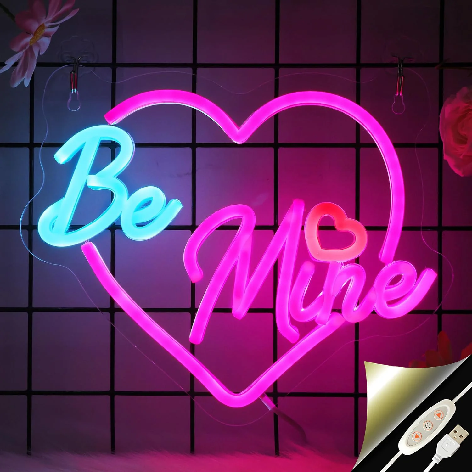 

Be Mine heart neon, USB powered, for home decoration, marriage proposals, engagements, birthday backgrounds