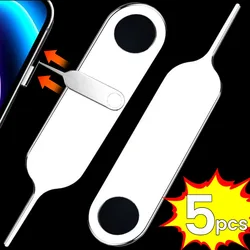 Broches d'éjection d'escalier d'éjection de carte Sim, outil de retrait de clé pour iPhone, Samsung, Huawei, Xiaomi, tablette, métal universel, 5 pièces