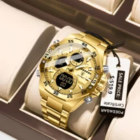 POEDAGAR, nuevo reloj para hombre, LED luminoso, resistente al agua, fecha semanal, reloj de pulsera militar para hombre, relojes electrónicos de cuarzo de acero inoxidable para hombre