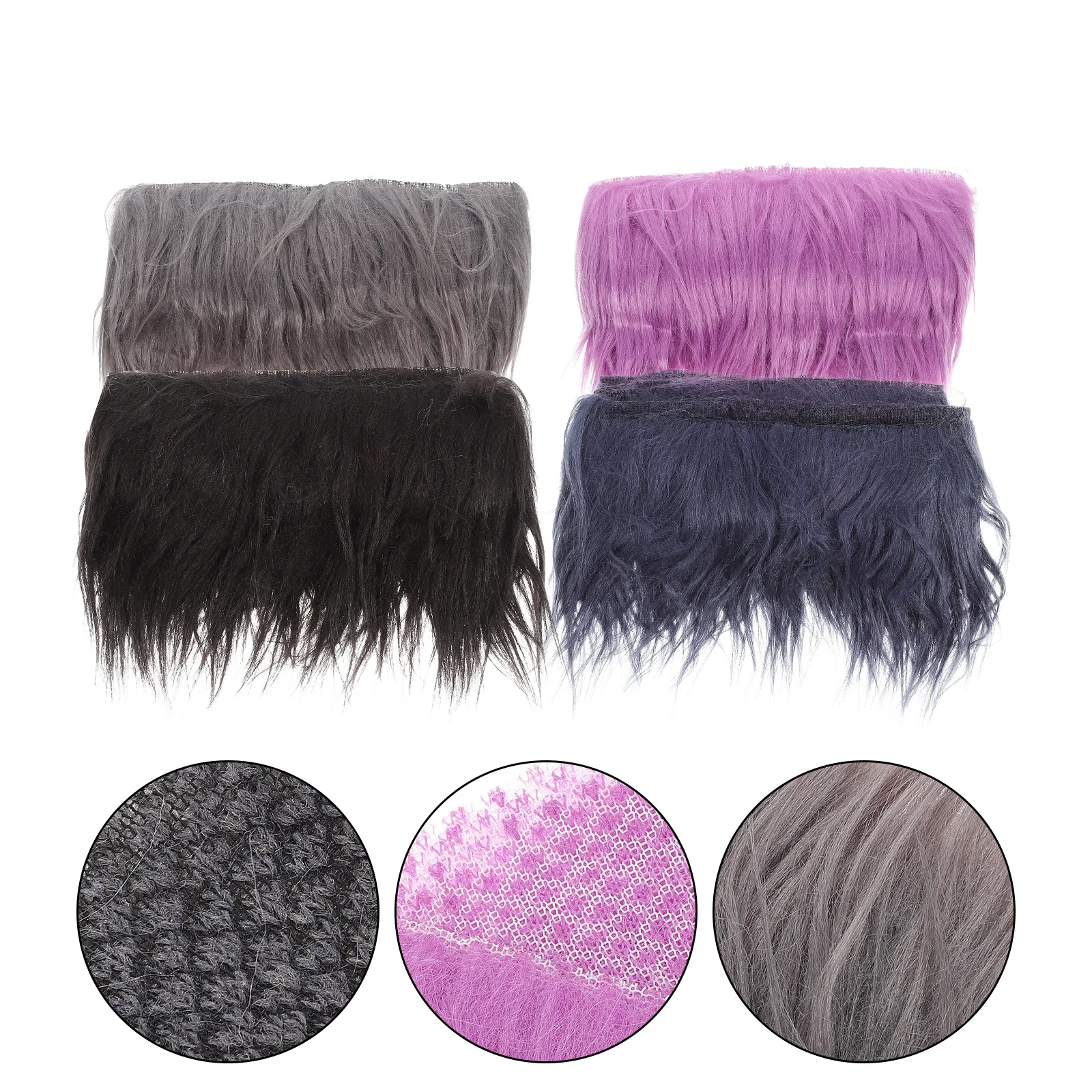 

4Pcs Faux Fabric Set Durable Acrylic Polyester for DIY Craft Gnome Beard Hair Costume Accessories Faux Fabric