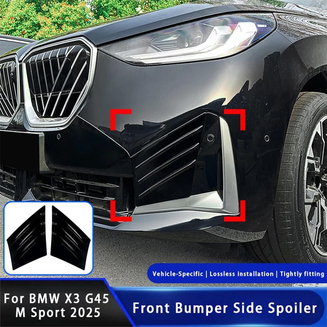 

For BMW X3 G45 M Sport 2025 Car Front Bumper Side Spoiler Lip Splitter Trim Air Vent Canard Body Kit Sticker Accessories