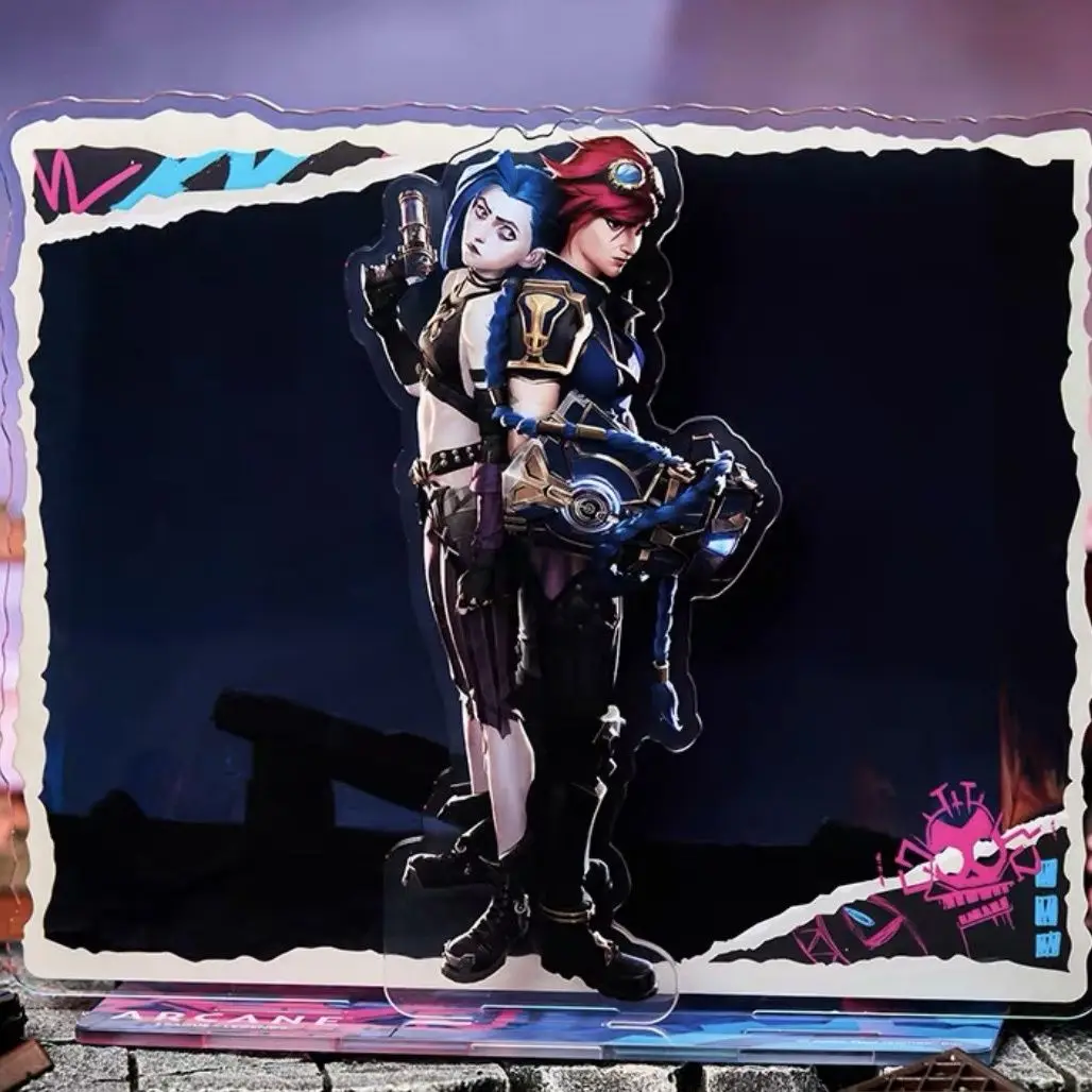LOL غامض لوحة زخارف مكتب Jinx الدائمة السادس جمع حلية الإكسسوارات تأثيث المواد الاكريليك دمية نموذج لعبة مجوهرات