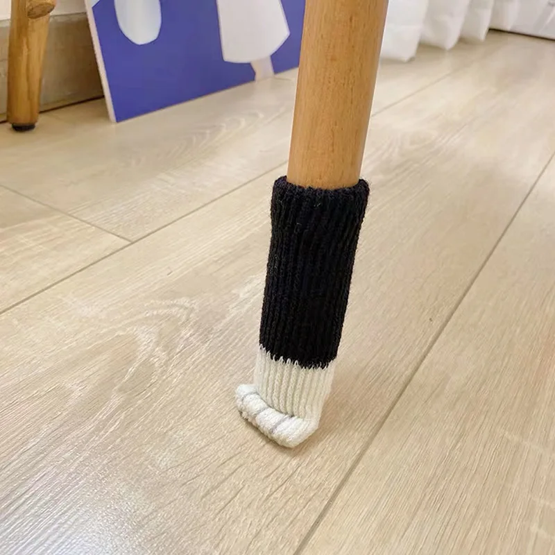 Set Cute Cat Paw Table Chair Foot Leg Knit Cover Protector Chairs Floor Protector Cover Legs For Furniture Caps Table Leg