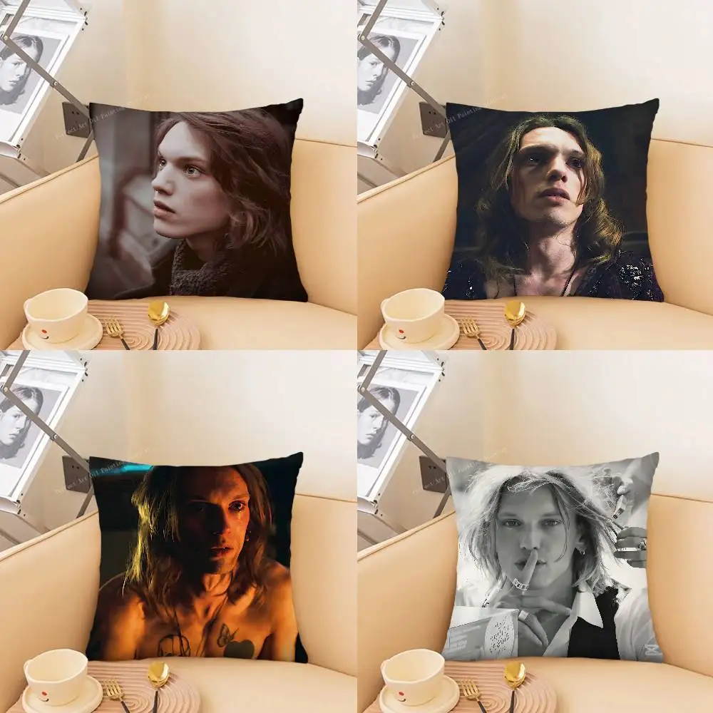 Funda de almohada cuadrada de moda con diseño de Actor J-Jamie Campbell Bower, decoración para dormitorio, sofá, sala de estar, ocio, 1 ud.