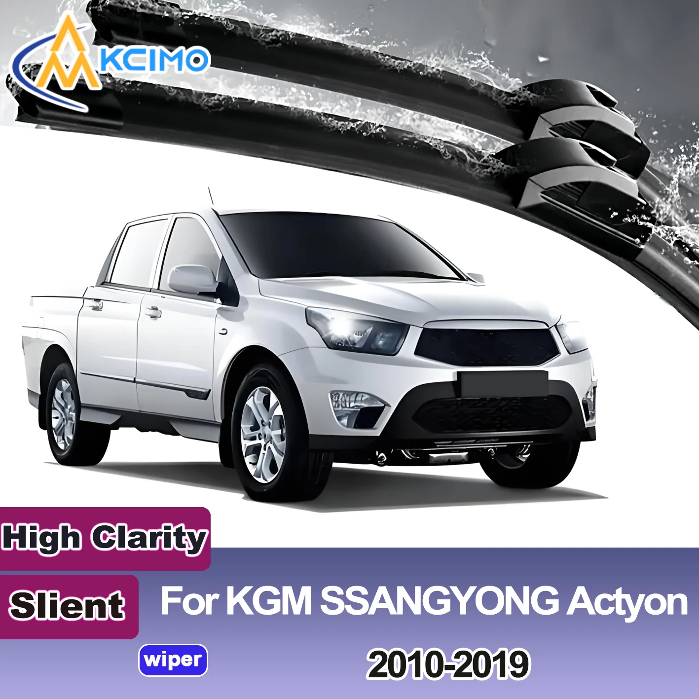 

KCIMO 2PCS New Front Windshield Wiper Blade for KGM SSANGYONG Actyon 2010-2019 Front Windshield Auto Wipers Blade Accessories
