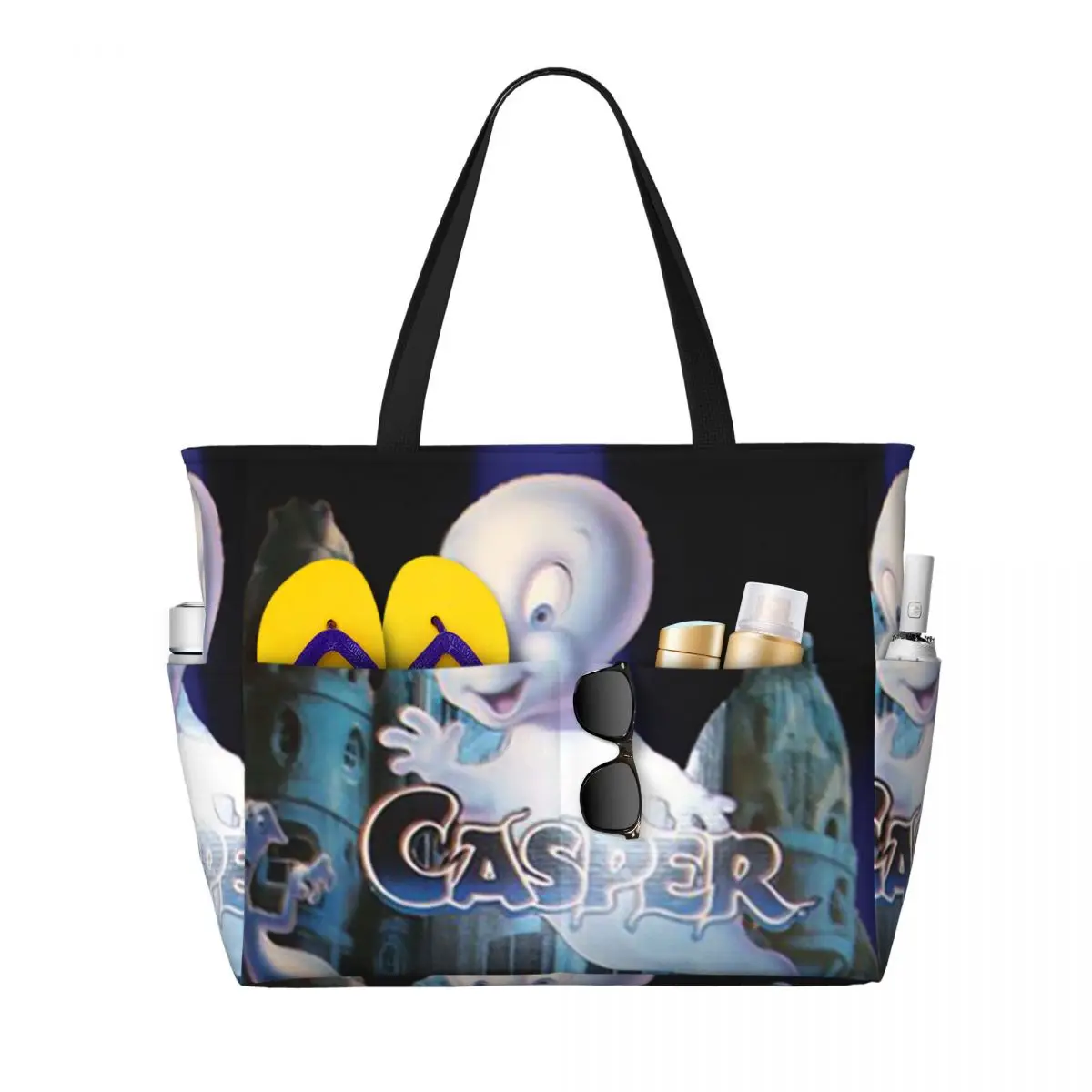 The Friendly Ghost Casper Beach Tote Bag Sport Gym Yoga Duffle Large Tote Bag Women Travel Bag Fitness bag