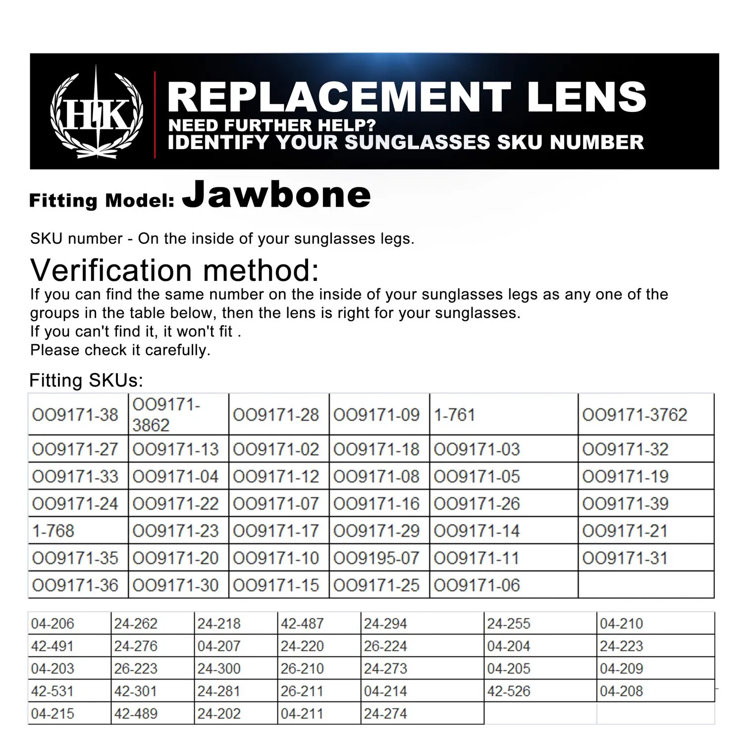 عدسات Hkuco البديلة للرجال لنظارات Oakley Jawbone الشمسية المستقطبة باللون الأسود
