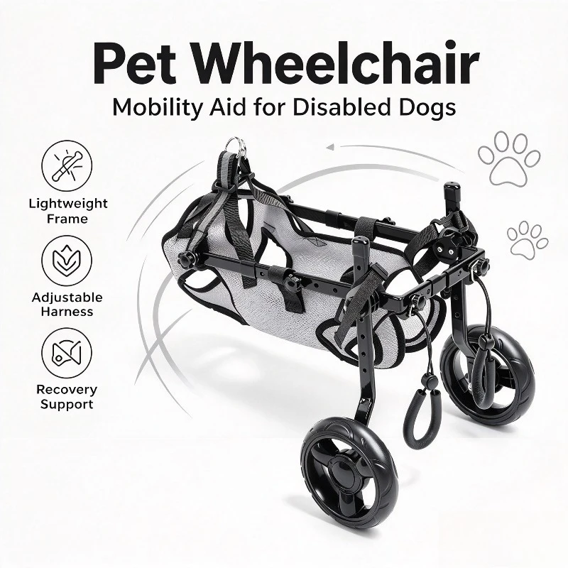 Pet Wheelchair for Dogs Cats, Mobility Aid Cart, Rehabilitation Walker for Injured or Disabled Pets