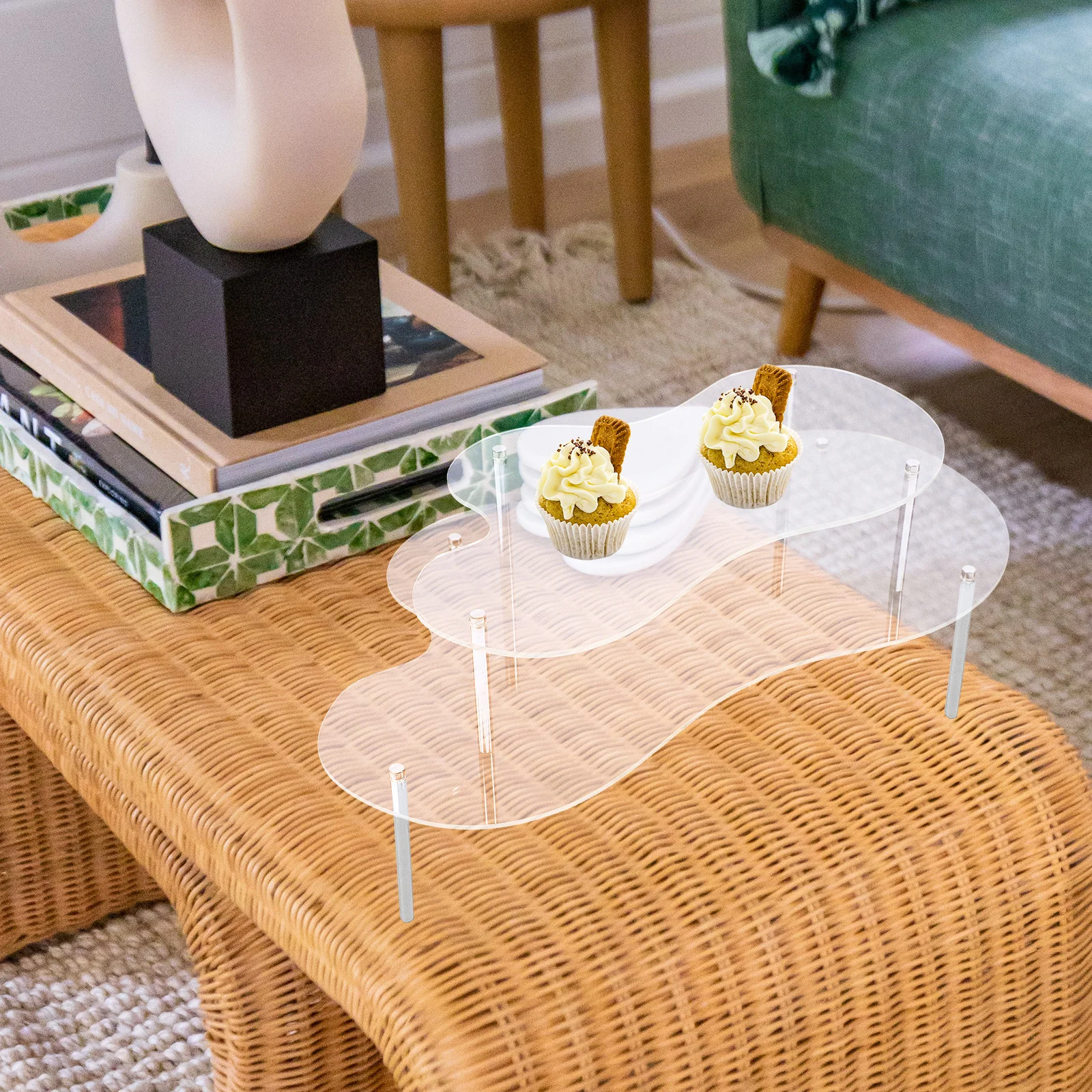 

1 set 1 Set Acrylic Cake Stand Display For Dessert Table Wedding Party Cupcakes Treats Clear Holder Risers Pastry Display Set