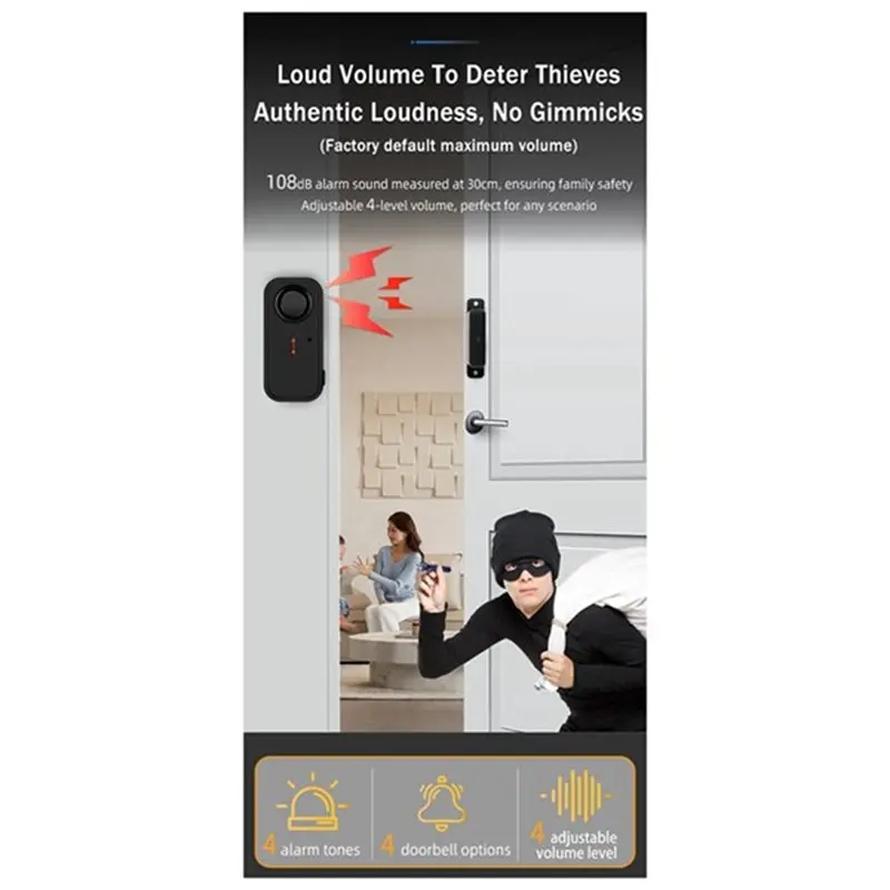 B29C-Waterproof Wireless Outdoor Door Window Magnetic Alarm Sensor Burglar Monitoring Home Security System