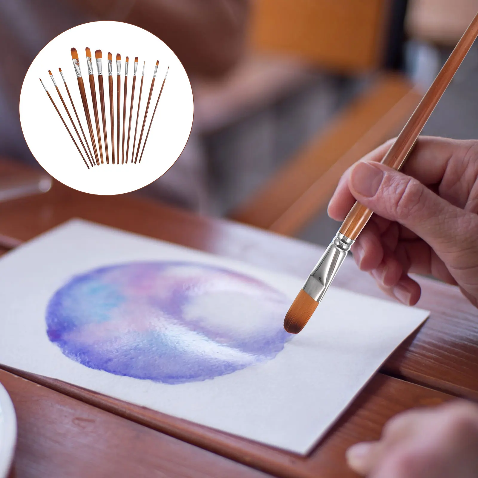 

13 Pcs Painting Two-color Nylon Hair Brush Brushes Oil Paintbrush Artist Paintbrushes