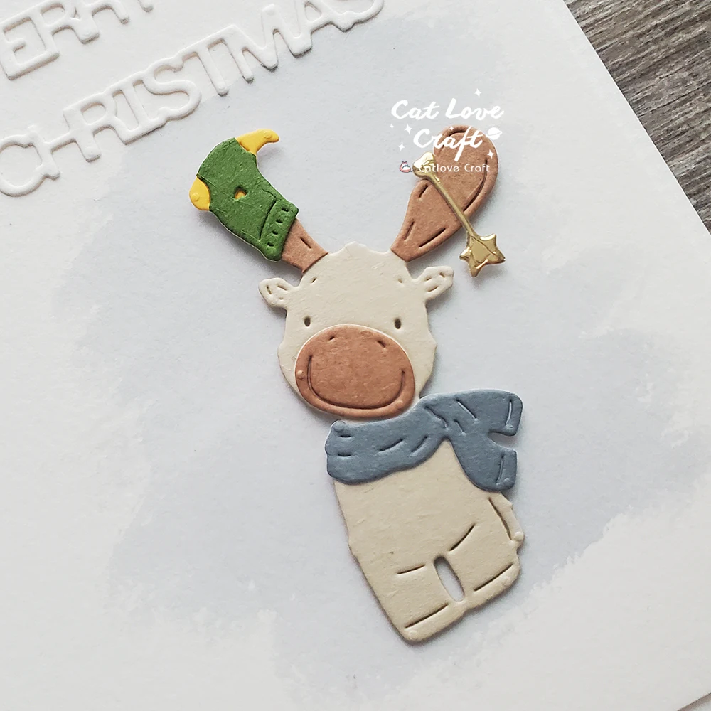 Catlove Niedliche Weihnachtstiere Metall-Stanzformen Scrapbooking-Schablone Stanzwerkzeug für Kartenherstellung DIY-Handwerk Prägung Neue Stanzformen – Detail 9