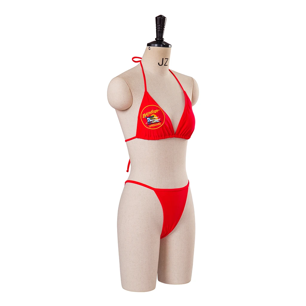 Pam and Tommy Cosplay Costume Pamela Anderson Red Halter Neck Bikini Baywatch Style Beach Wear Woman Swimwear Sexy Swimsuit