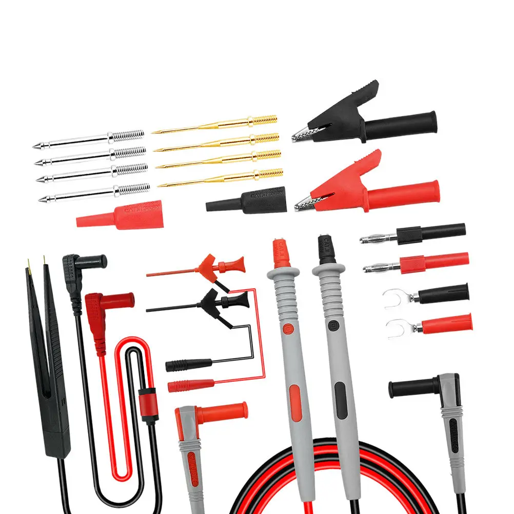 

1Set 21-in-1 Multimeter Test Lead Kit Alligator Clip Probe Plug Set for Electric Testing High Durability Fine Craftsmanship No