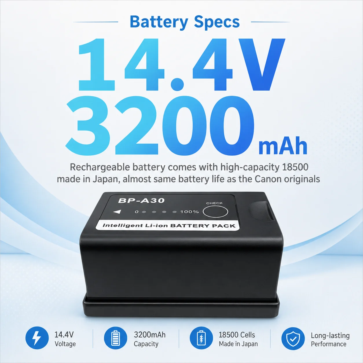 Replacement Battery for Canon BP-A30 Compatible with EOS C200, EOS C70, C200B, C220B, EOS C300 Mark II, C300 MK III,C500 Mark II