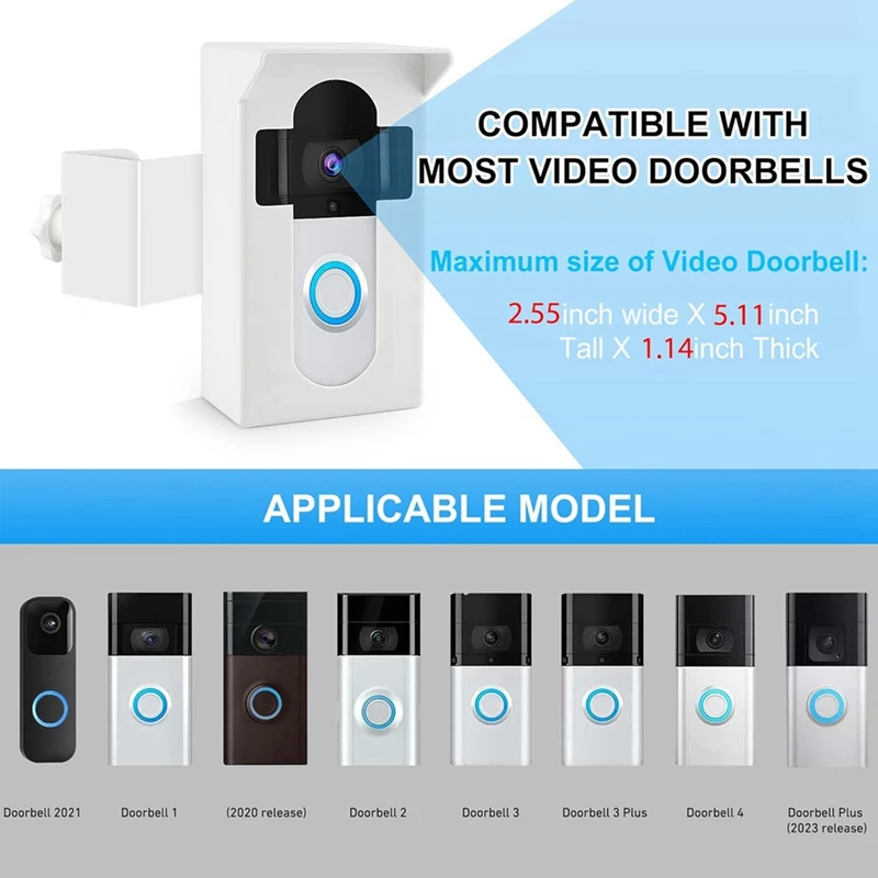 Imagem -03 - Campainhas Anti-roubo Porta Mount Anel Ringdoorbell Mount sem Broca Suporte para Porta do Apartamento Casa Ups