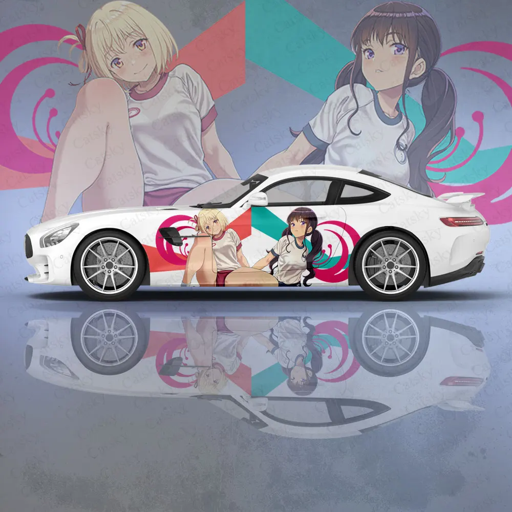 

Anime Lycoris Recoil Car Body Sticker Itasha Vinyl Car Side Decal Sticker Body Sticker Car Decor Sticker Car Protective Film