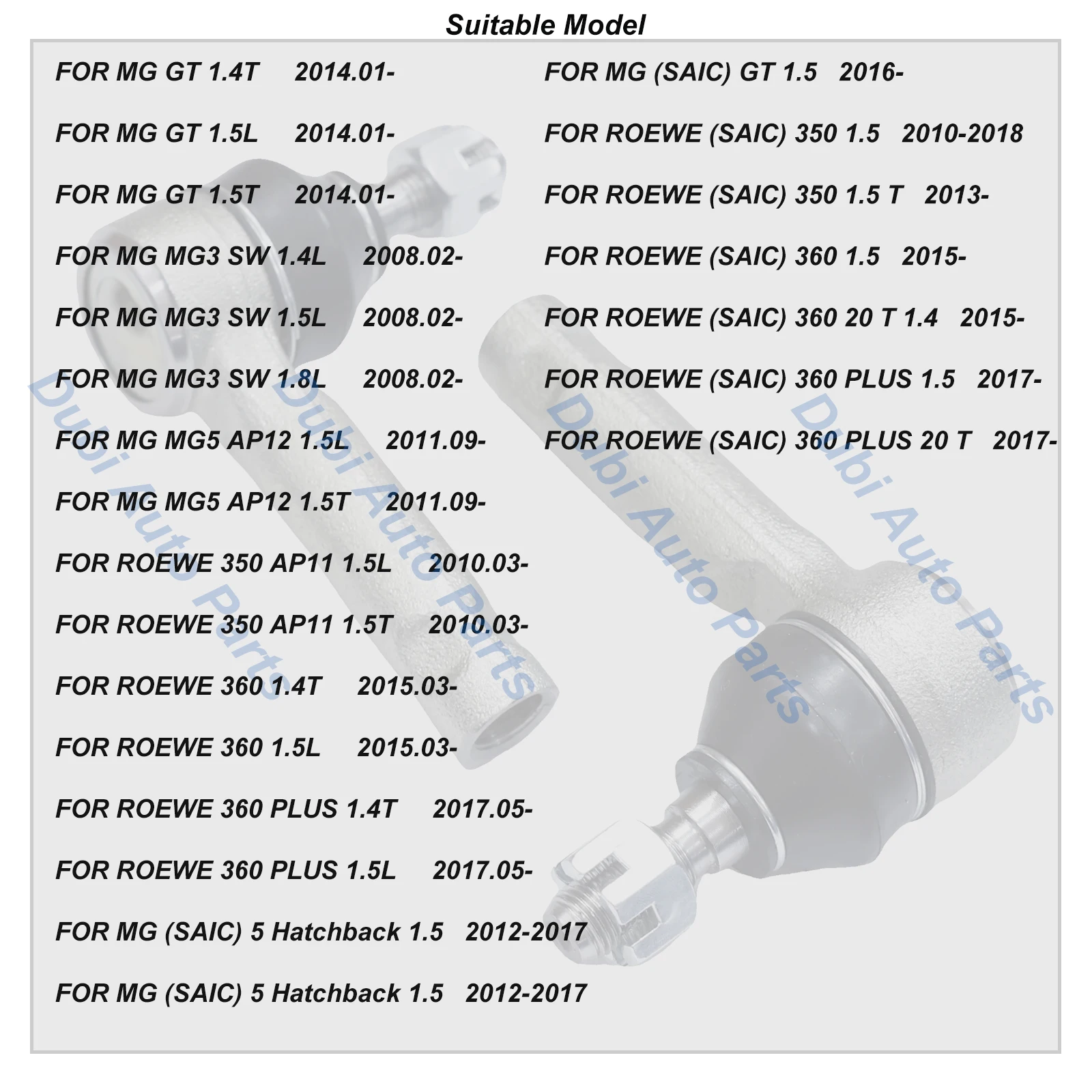 2 قطعة نهاية قضيب التعادل ل MG GT 1.4T 1.5L 1.5T 2014- MG3 SW MG5 AP12 ROEWE 350 AP11 360 PLUS 50015839 ملحقات توجيه السيارة الخارجية