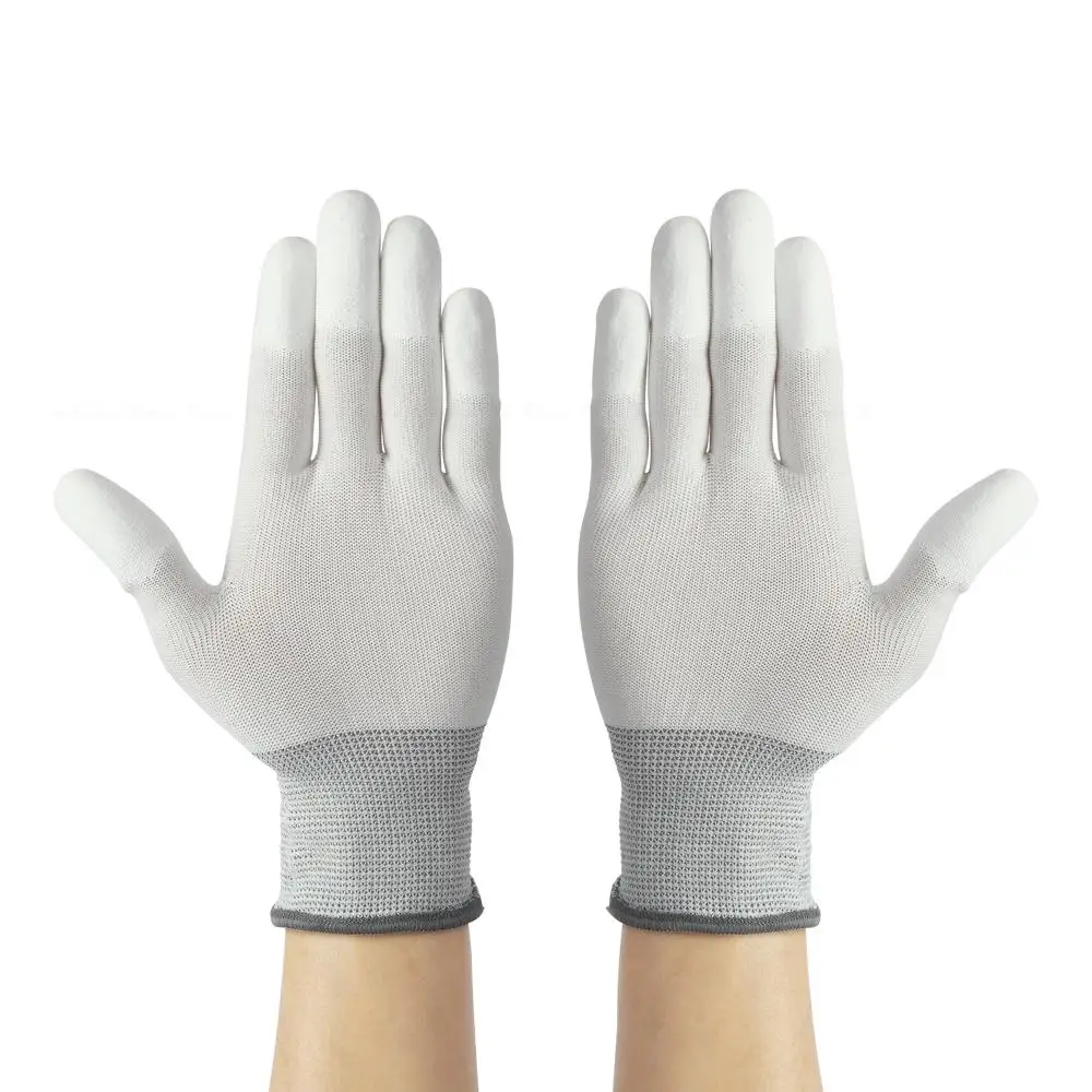 قفازات العمل للهاتف المحمول أدوات مفتوحة للتفكيك شاشة إلكترونية مضادة للانزلاق الساكنة ESD PU إصبع مطلي لهاتف iPhone