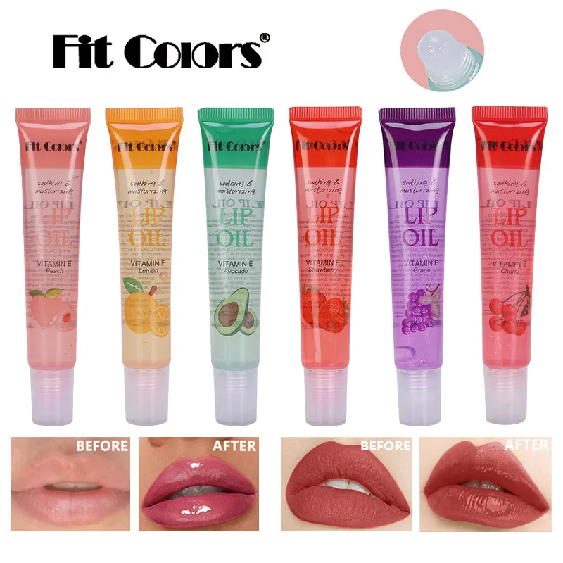 Aceite labial Rollerball de fruta, nutritivo, hidratante, nacarado, transparente, brillo de labios, esmalte de labios, brillo de labios de miel, aceite de labios