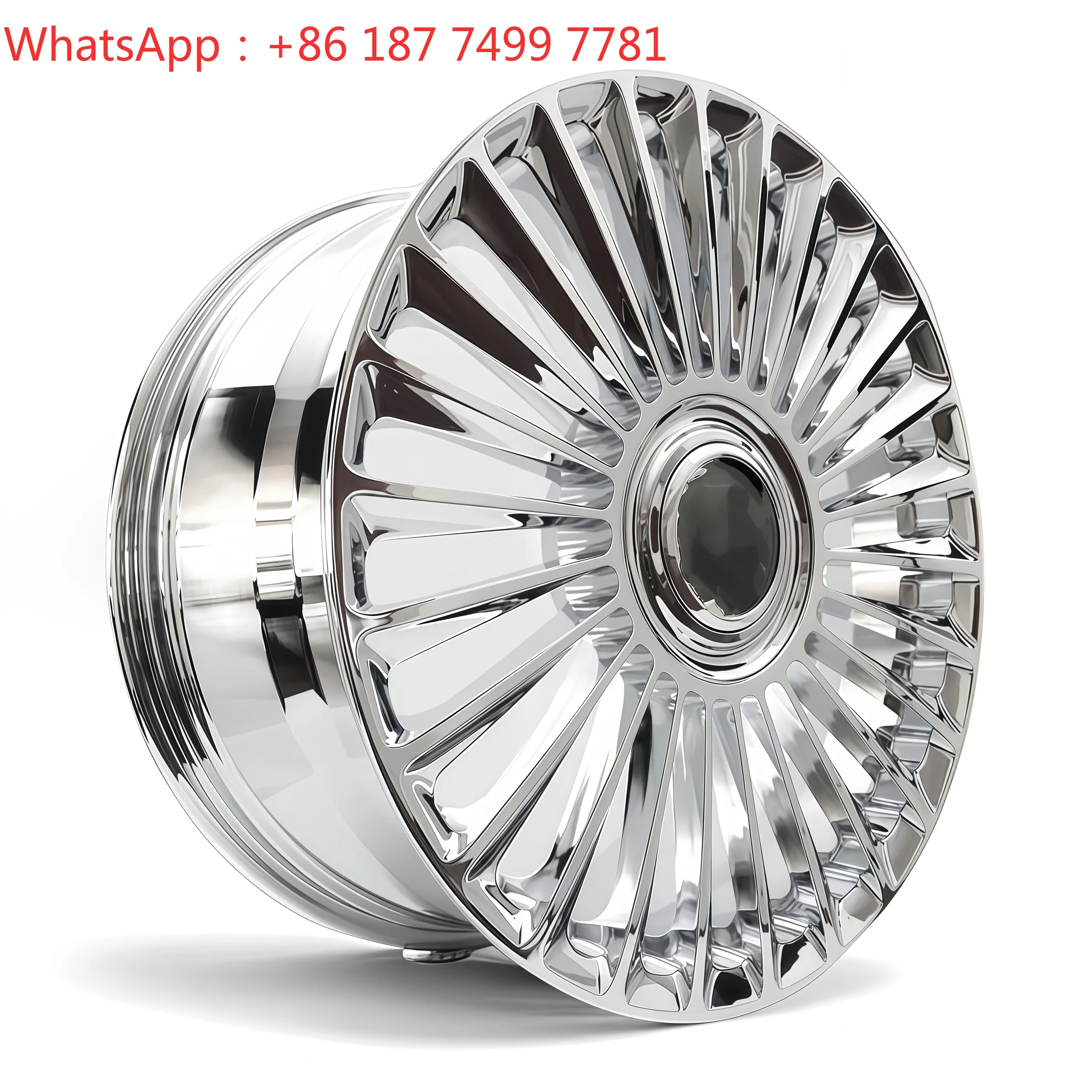 Custom Polished Chrome Forged Alloy Wheels Five Spoke Design 18-22 Inch Luxury Passenger Car Rims