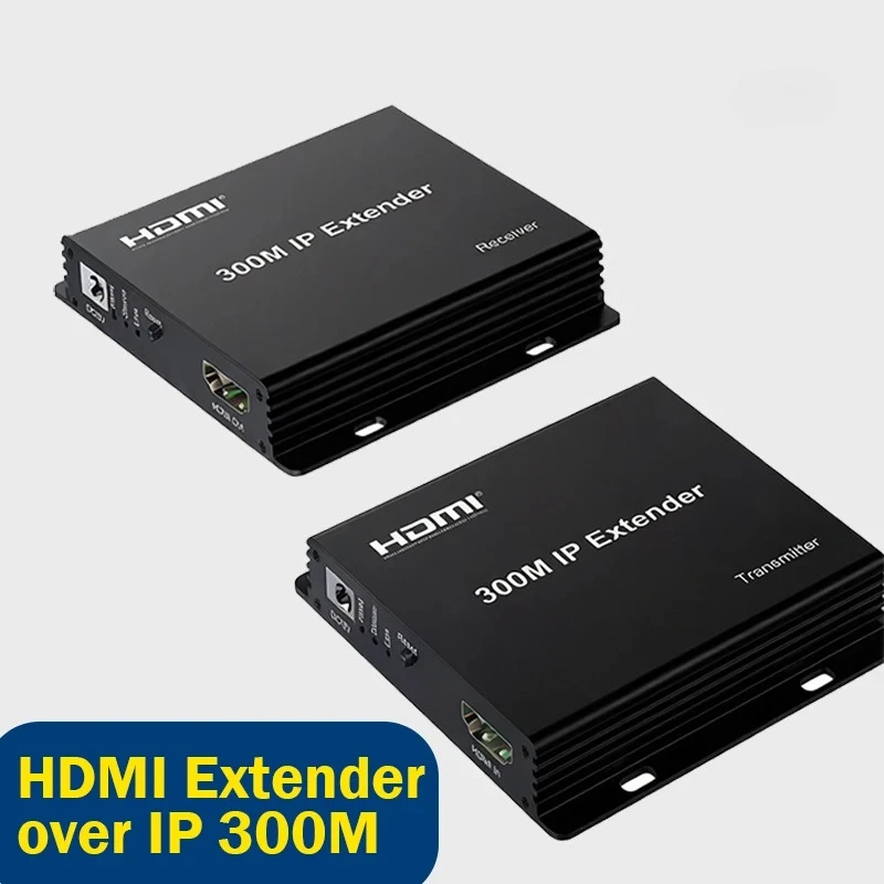 300M IP HD Extender over Rj45 cat5e/6 cable HD USB KVM Extender Transmitter Receiver Support one to many via Network Switch