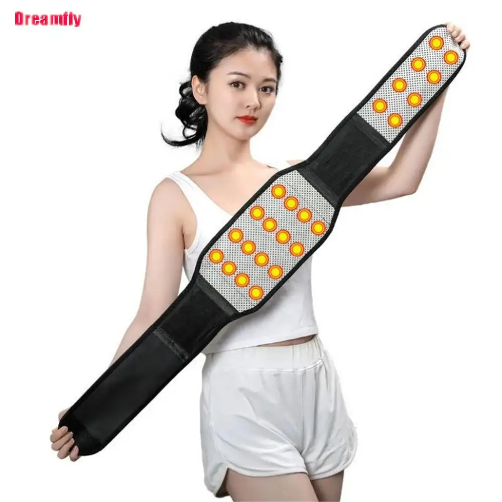 Black Adjustable Waist Tourmaline Self Heating Magnetic Therapy Back Waist Support Belt Lumbar Brace Massage Band Health Care