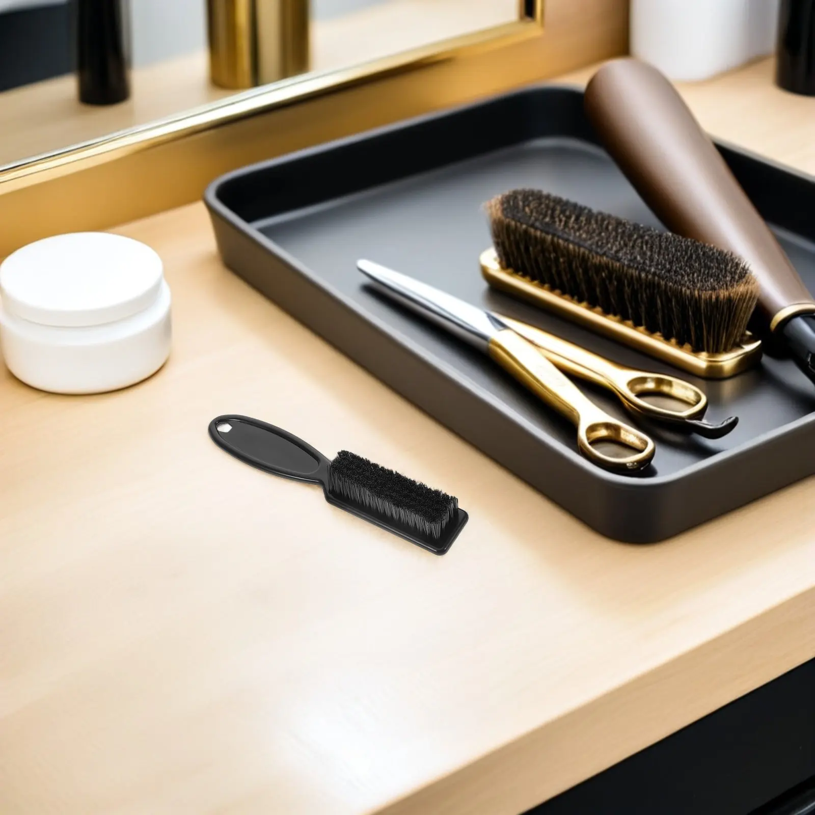 5Pcs Beard Care Brush Set Long Handle Beard Comb Mustache Grooming Shaving Brushes Men Travel Essential Barber Hair Brush