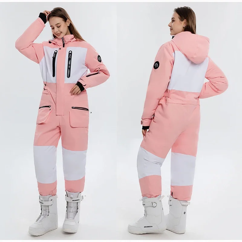 

Women Winter Onesies Ski Suit Outdoor Snowboarding Jacket Pants Mens Windproot Snow Coat Warm Insulated Ski Jumpsuit Snowsuit